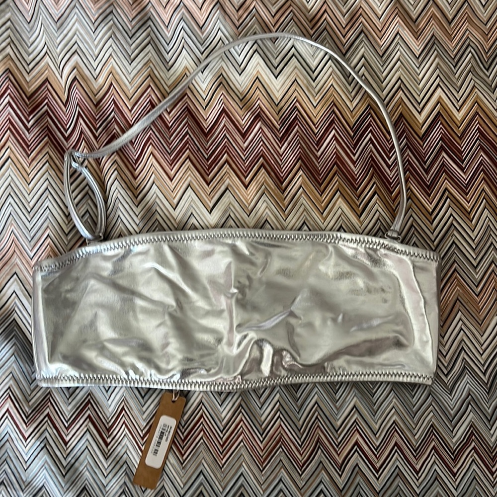 NWT Skims silver metallic tube top - size Small - Authentic AF